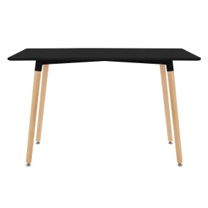 Schwarzer ML-Design Esstisch aus Holz, rechteckig, 120x70 cm, für 4-6 Personen.