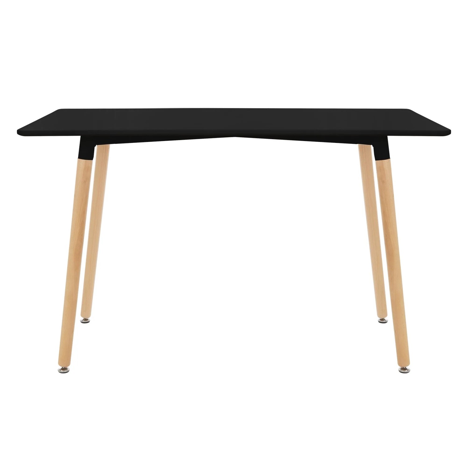 Schwarzer ML-Design Esstisch aus Holz, rechteckig, 120x70 cm, für 4-6 Personen.