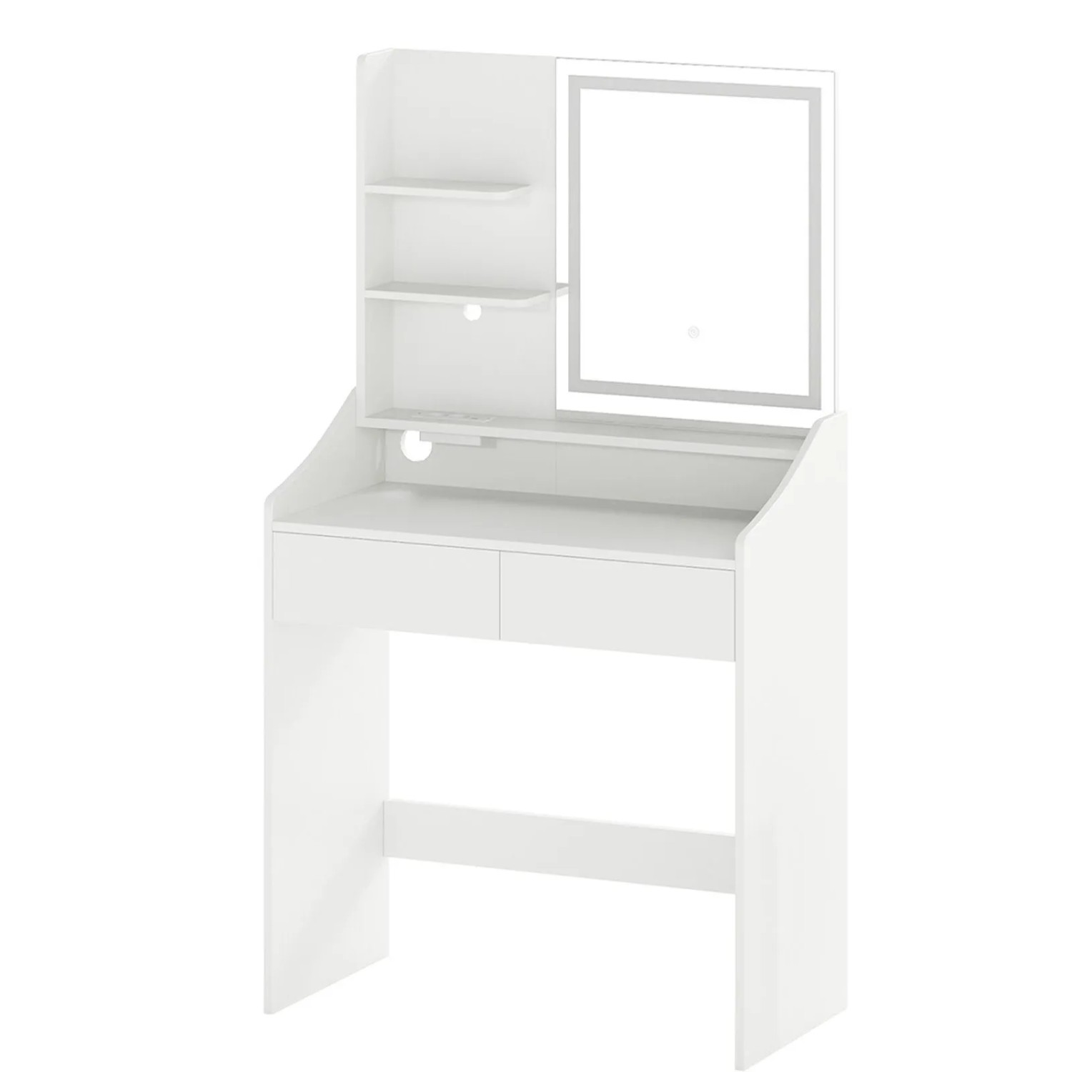 Costway Schminktisch mit Led-Spiegel 90 x 40 x 135 cm Weiß günstig online kaufen