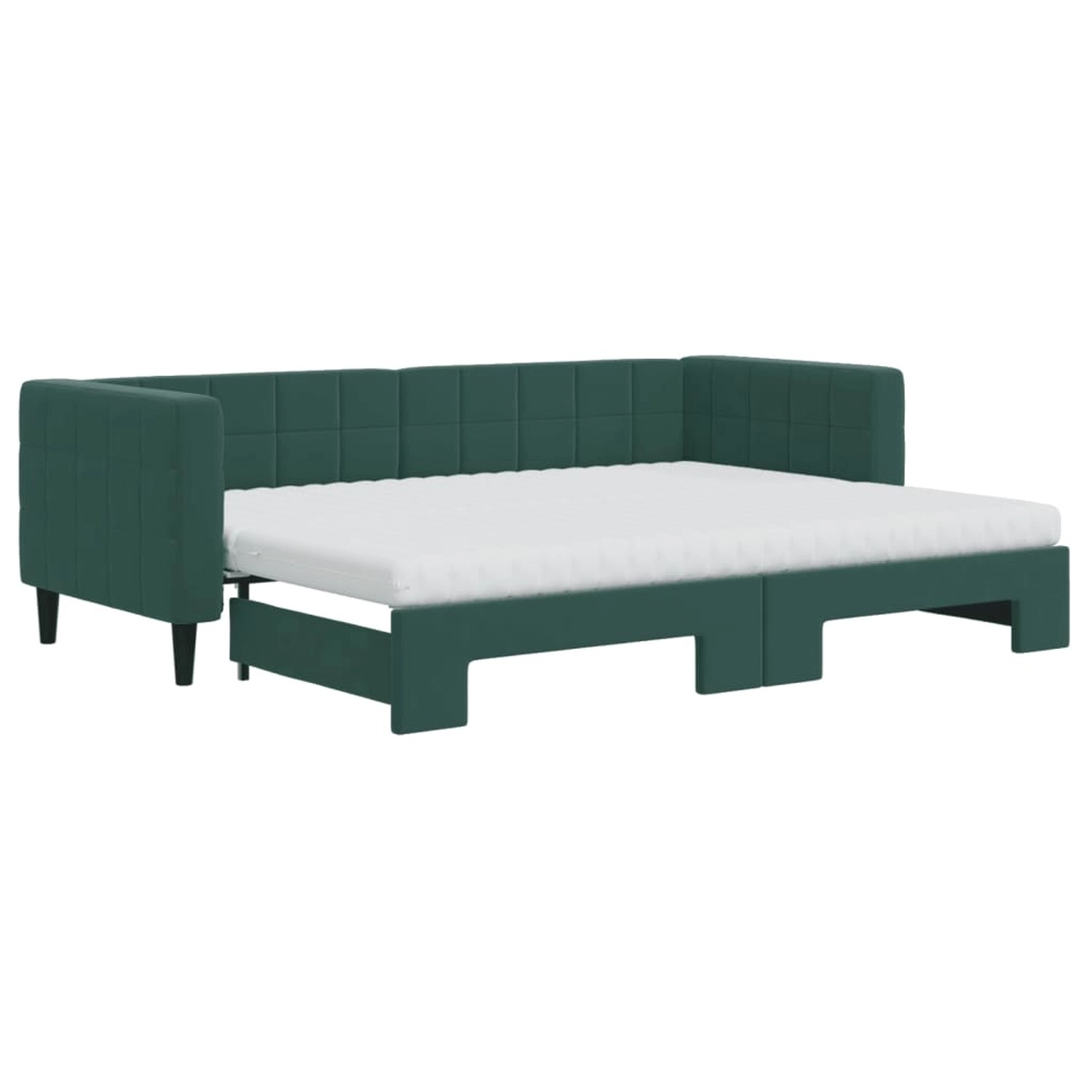 vidaXL Tagesbett Ausziehbar mit Matratzen Dunkelgrün 80x200 cm Samt1847503