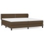 Dunkelbraunes vidaXL Boxspringbett 200x200 cm mit Matratze und Kopfteil.