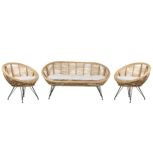 Beliani Sitzgruppe MARATEA Hellbeige
