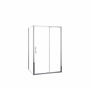 Duschparadies Schiebetür x Seitenwand 110 x 76 cm Duschkabine 5mm ESG Sicherheitsglas Höhe 190cm Dusche