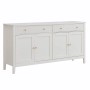 Weißes Merax Sideboard mit 4 Türen, 2 gerippten Schubladen und goldenen Griffen. Eleganter Wohnzimmerschrank.