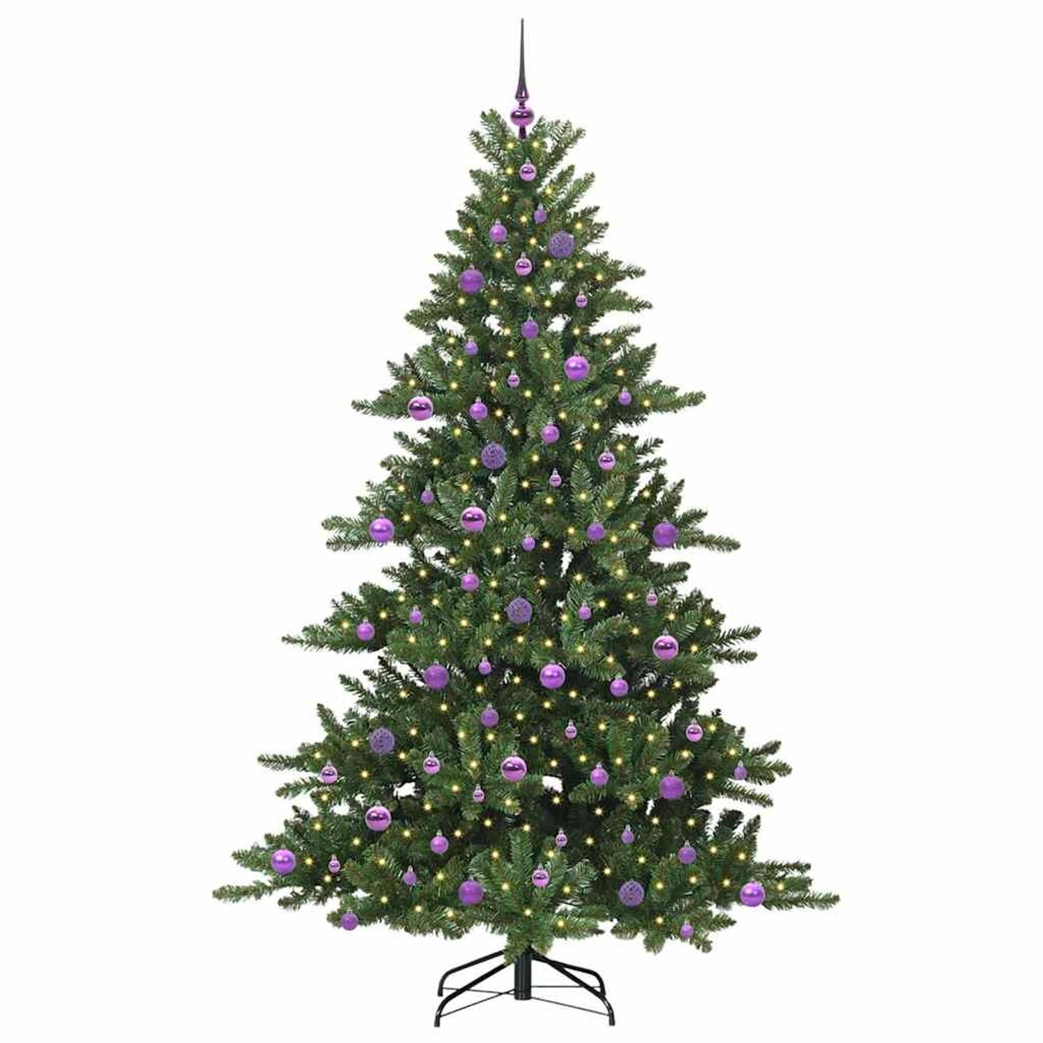 vidaXL Künstlicher Klappbarer Weihnachtsbaum mit 300 LEDs 210 cm PVC 3397685