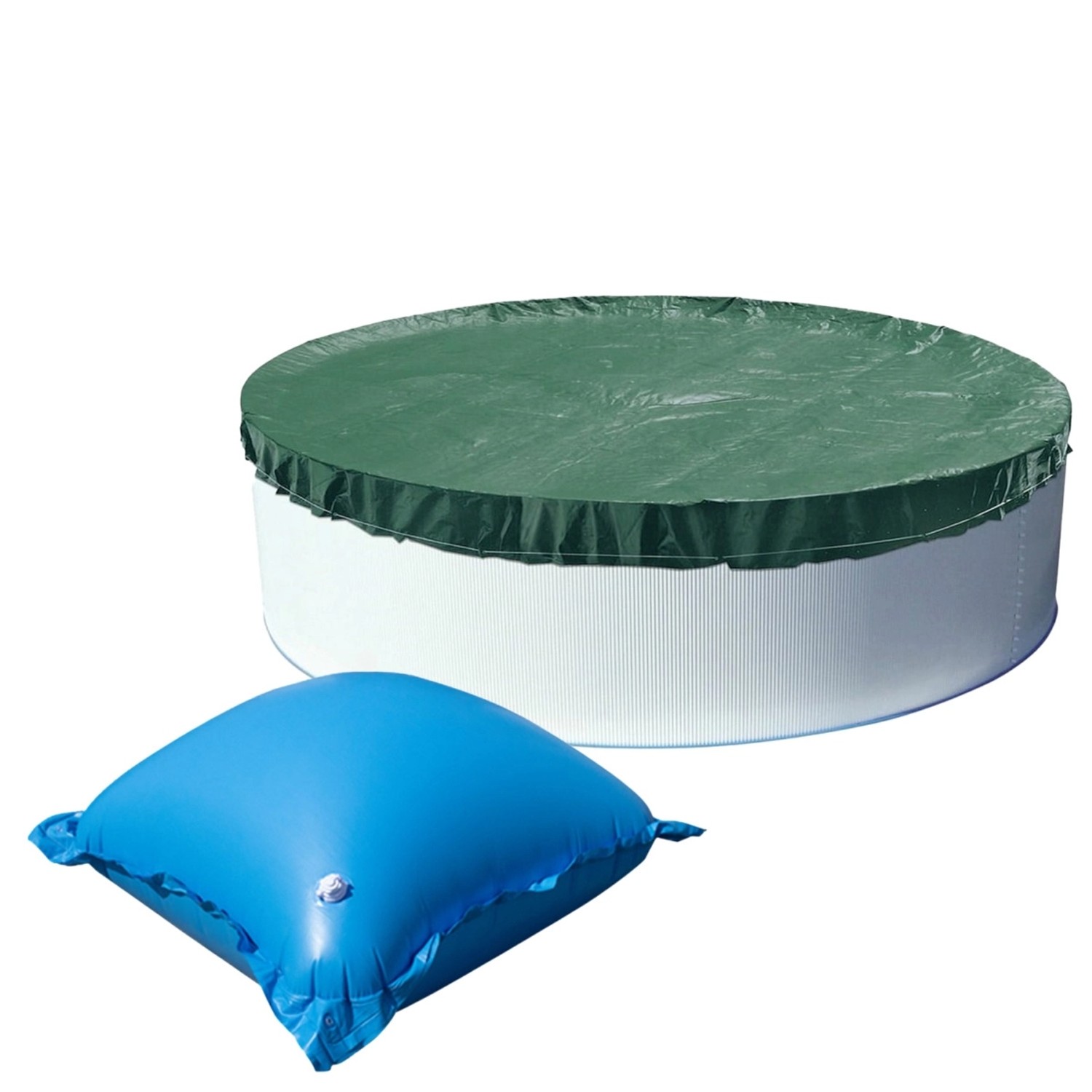 Thumbnail - Evolution Abdeckplane mit 18 Luftkissen SET Rund 700cm Grün Übermaß Winter Pool