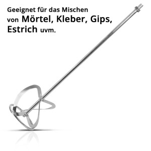 STAHLWERK Rührwerk Zusatz-Quirl für Mörtel, Beton, Farbe. Rührstab aus Stahl, Durchmesser 120mm.
