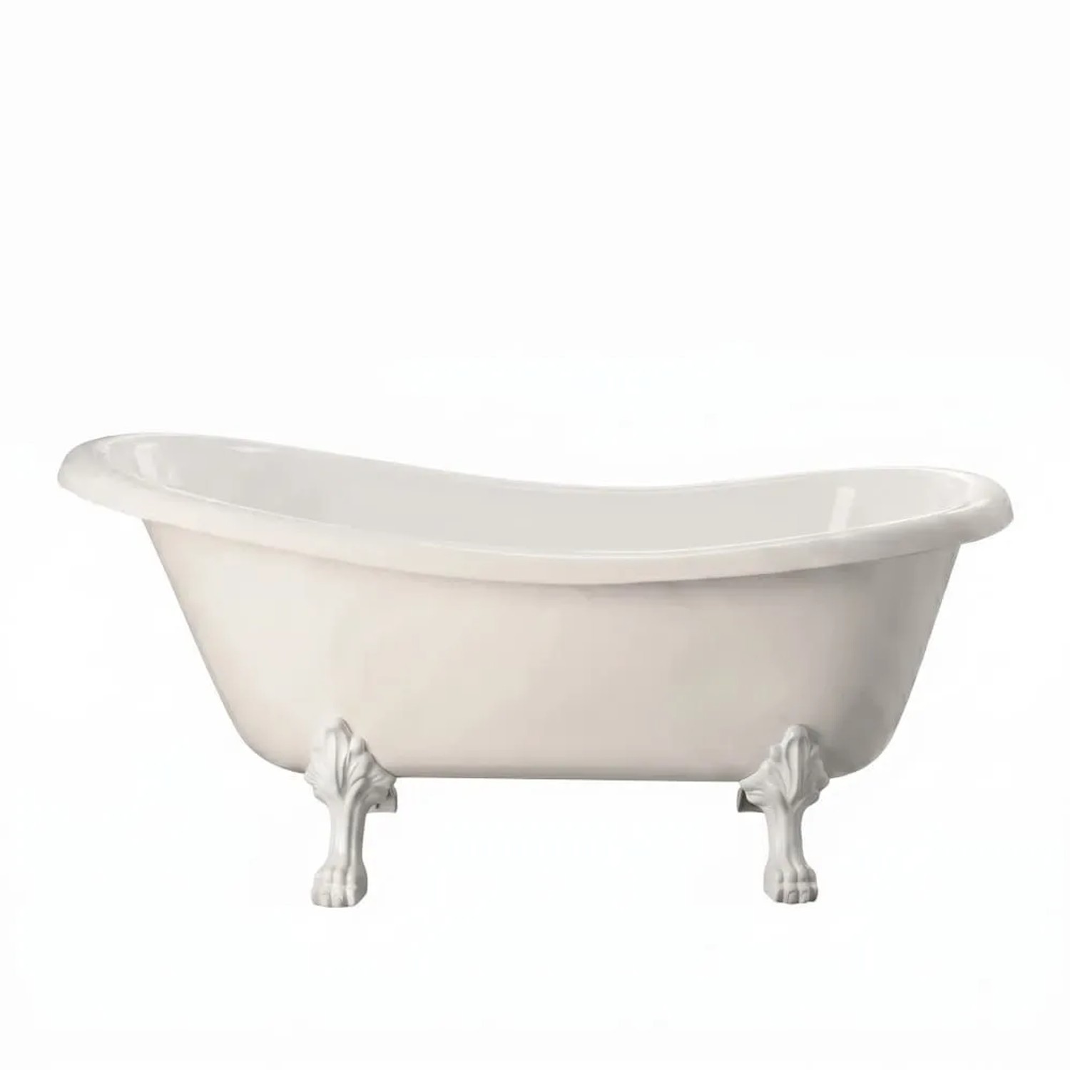 Rogier & Mothes Freistehende Gusseisen Badewanne Livingston Weiß Füße Weiss 170cm x 79cm