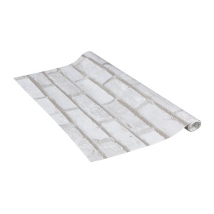 Venilia Klebefolie in Hellgrau mit Backsteinmuster, 45x150 cm.