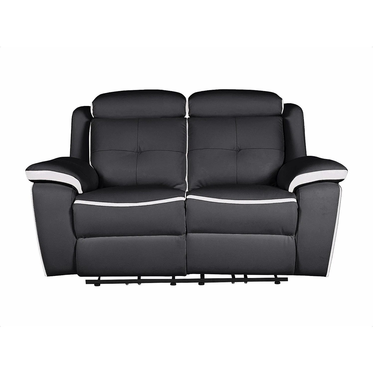 Vente-unique Relaxsofa Angelique Schwarz  Weiß 158 cm