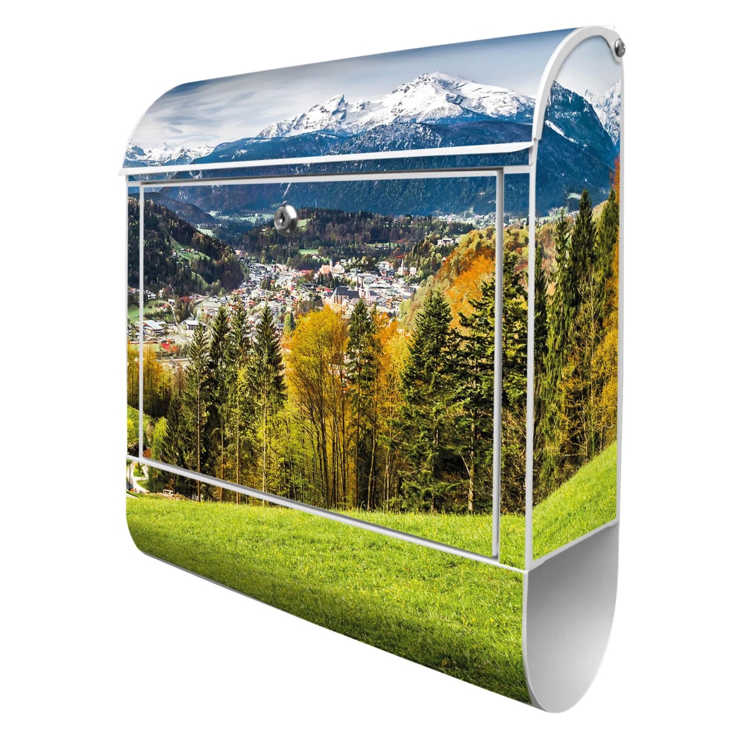 Banjado Design Briefkasten Weiß Pulverbeschichtet 39x47x14cm 2 Schlüssel Mi günstig online kaufen