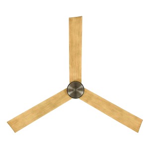 Lucci Air Deckenventilator Climate IV Nickel mit Teak-Flügeln, 132 cm Durchmesser.