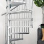 Minka Außentreppe Rondo Zink Smart 120 cm, verzinkte Spindeltreppe mit Metallgeländer und genoppten Stufen.