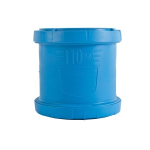 Blaue Marley dBlue Überschiebemuffe DN 90 für HT-Rohre.