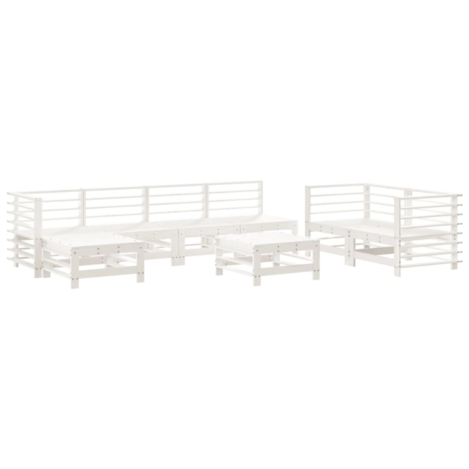 vidaXL 8-Tlg Garten-Lounge-Set Weiß Massivholz Kiefer 3186579 günstig online kaufen