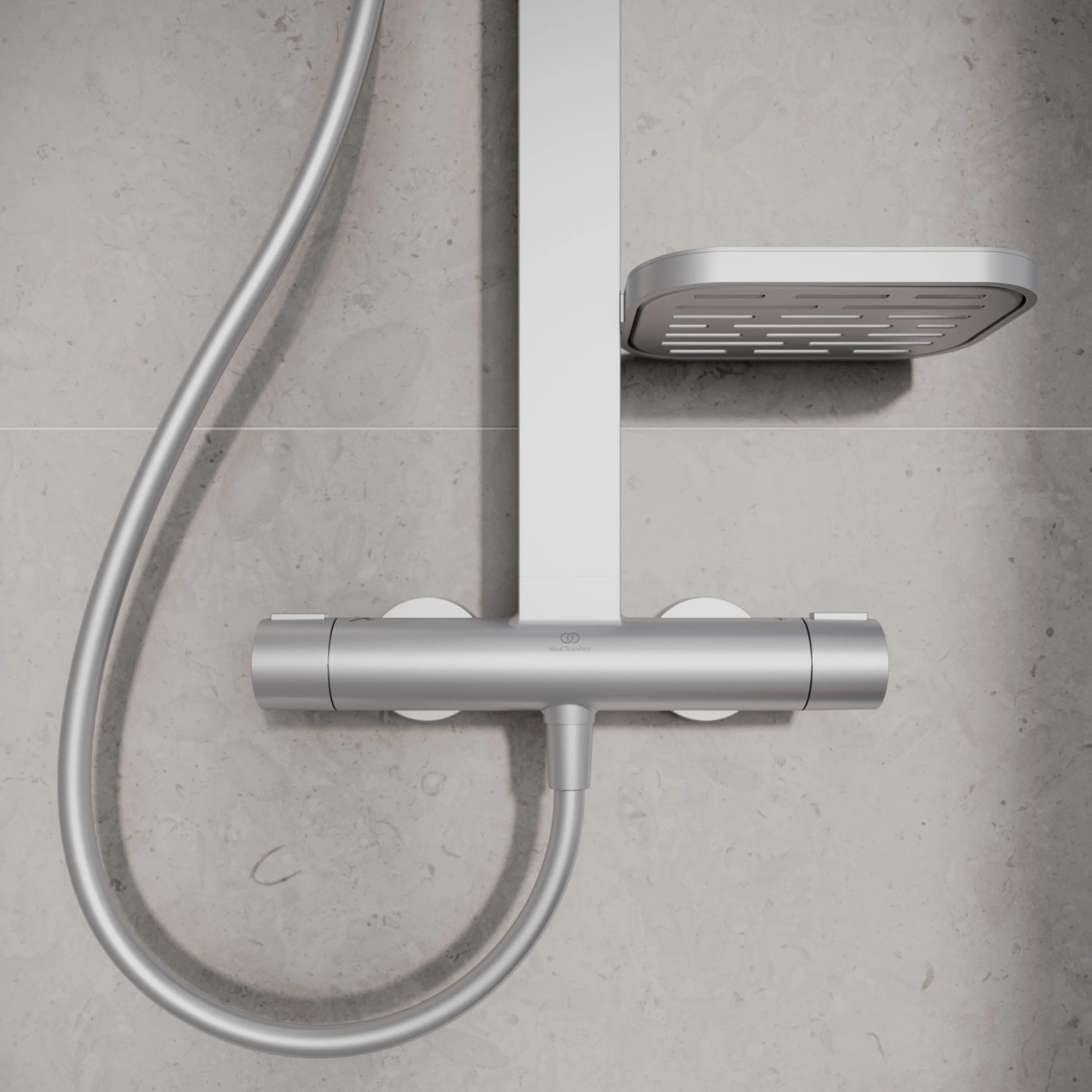 Biubiubath Thermostat-Duscharmatur Set – Chrom, Mit Regendusche & Handbrause, 200 Mm