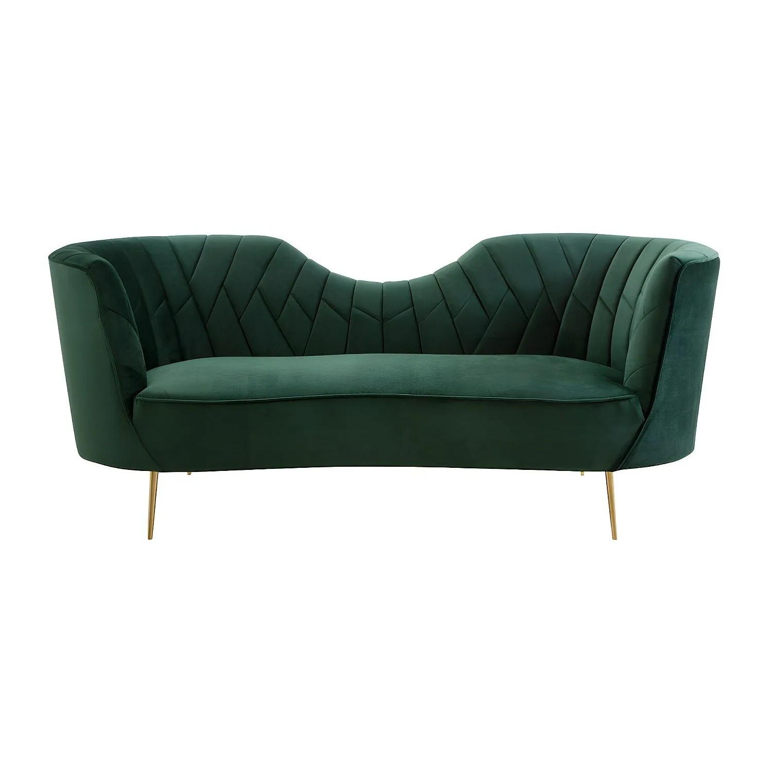 Vente-unique Sofa Ohne Schlafmöglichkeit Adele Tannengrün 198 cm