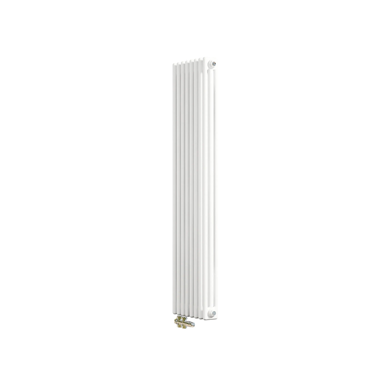 AICA Traditioneller Heizkörper 1500 x 380 mm Gusseisenstil 3 Spalten mit Seitenanschluss Weiß 1289W