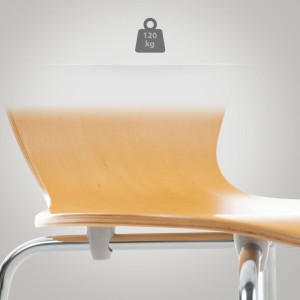 DELUKE 2er Set Besucherstuhl BERLIN Holz Natura 45x49x85cm Konferenzstuhl Wartezimmerstuhl Bürostuhl