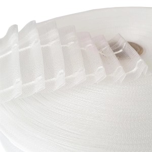 Bestgoodies Gardinenband, Bleistiftband, transparent, 50mm breit, 50m Rolle.