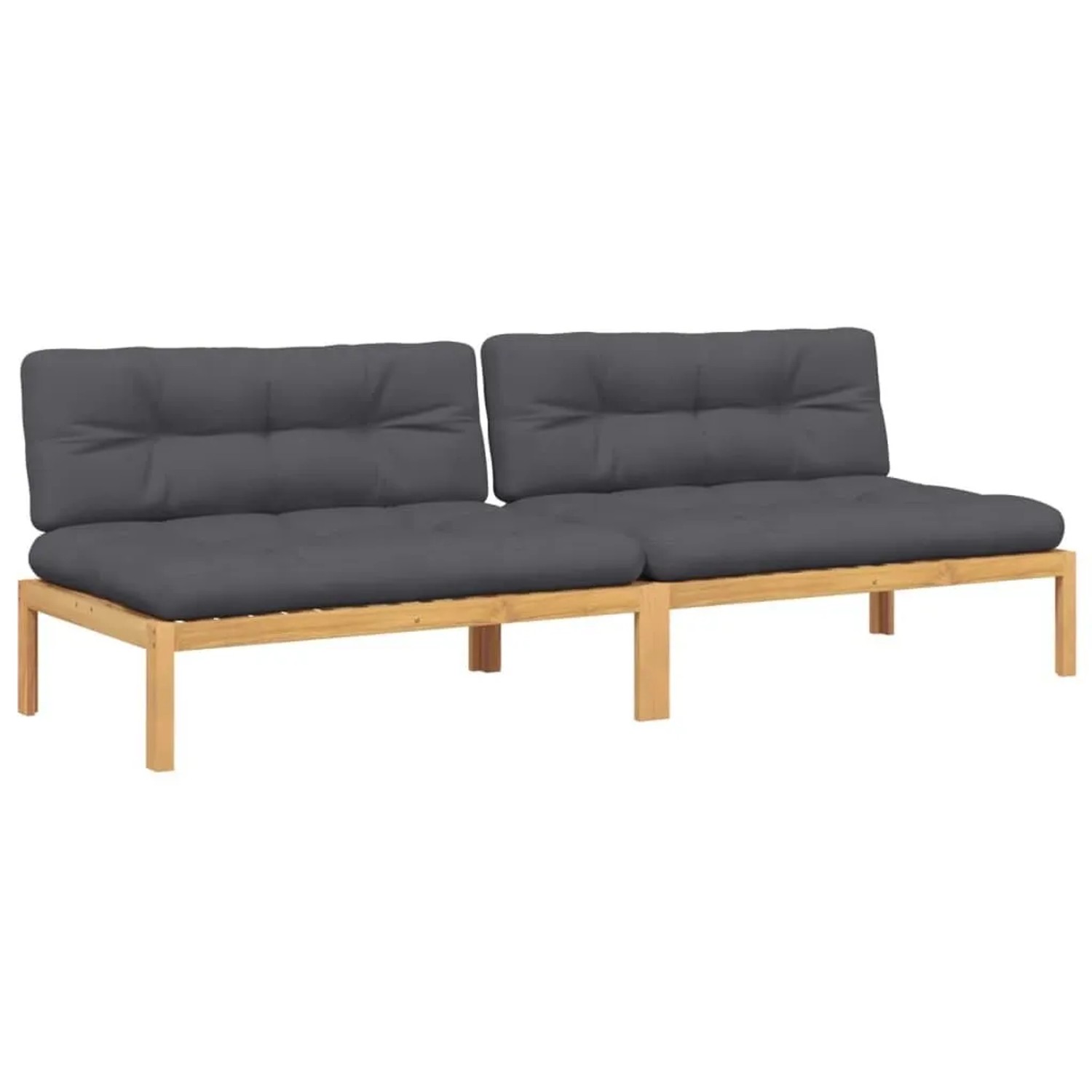 vidaXL Garten-Mittelsofas aus Paletten 2 Stk mit Kissen Akazienholz 3209355