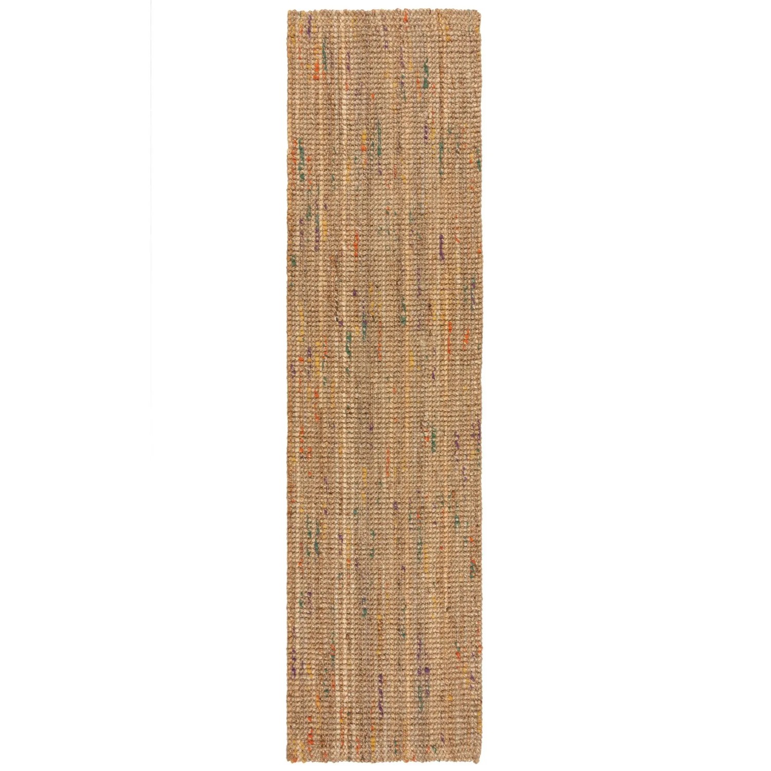 Flair Rugs Kurzflorteppich Jute Boucle 60 cm x 230 cm Mehrfarbig