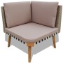 vidaXL Gartenlounge-Eckteil, graues Polyrattan mit Auflagen. Teil eines 4-tlg Sets.