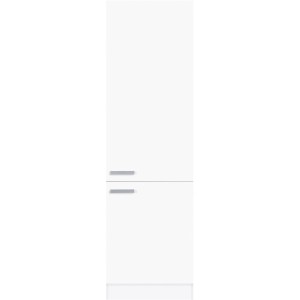 Weißer Optifit Hochschrank Salo214 mit Garderobe, 60x207cm, für Hauswirtschaftsraum.