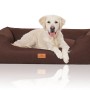 Knuffelwuff Hundebett Lotte Velours XXL, 120x85cm, braun mit Golden Retriever