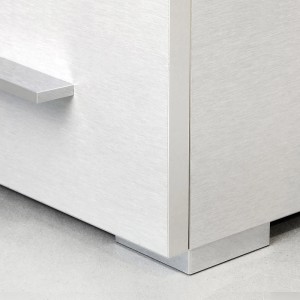 Emuca Lot von 20 Möbelfüße Alumix 7 Höhe 15 mm Kunststoff Silbergrau