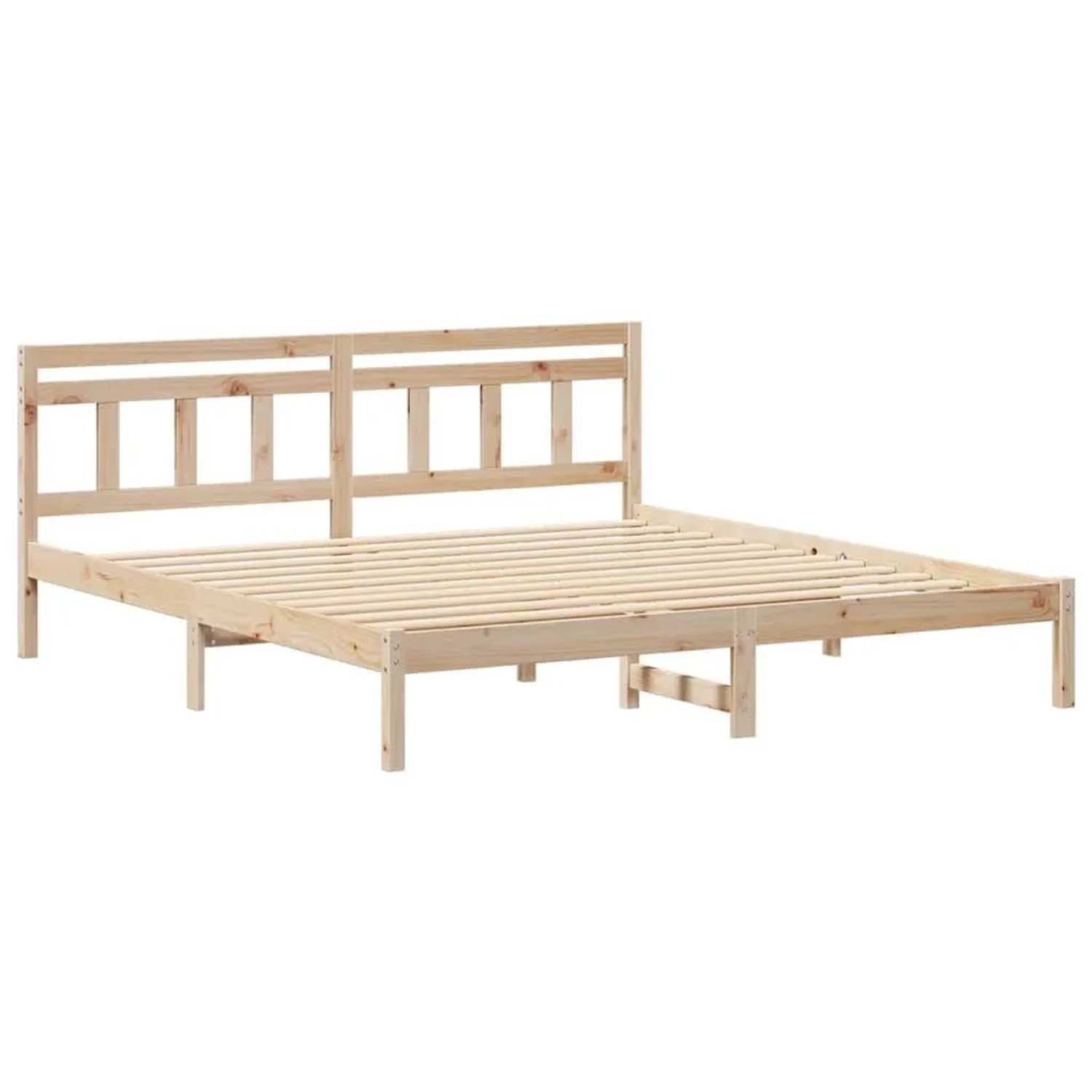 vidaXL Bettrahmen Braun 200 x 200 cm Massives Kiefernholz 872359