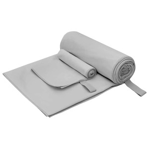 vidaXL Sporthandtuch Set 2-Tlg Grau Stoff 42011494