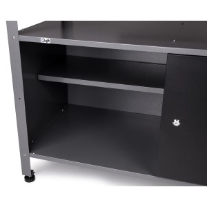 Detailansicht Werkbank Klaus aus dem Ondis24 Werkstatt Set mit Stauraum und abschließbarer Tür.