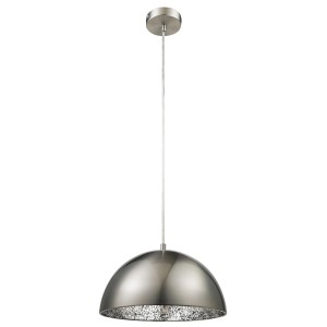 Globo Pendelleuchte Okko, Nickel matt, im Industrie-Look. Hängeleuchte für Wohnzimmer & Esszimmer.