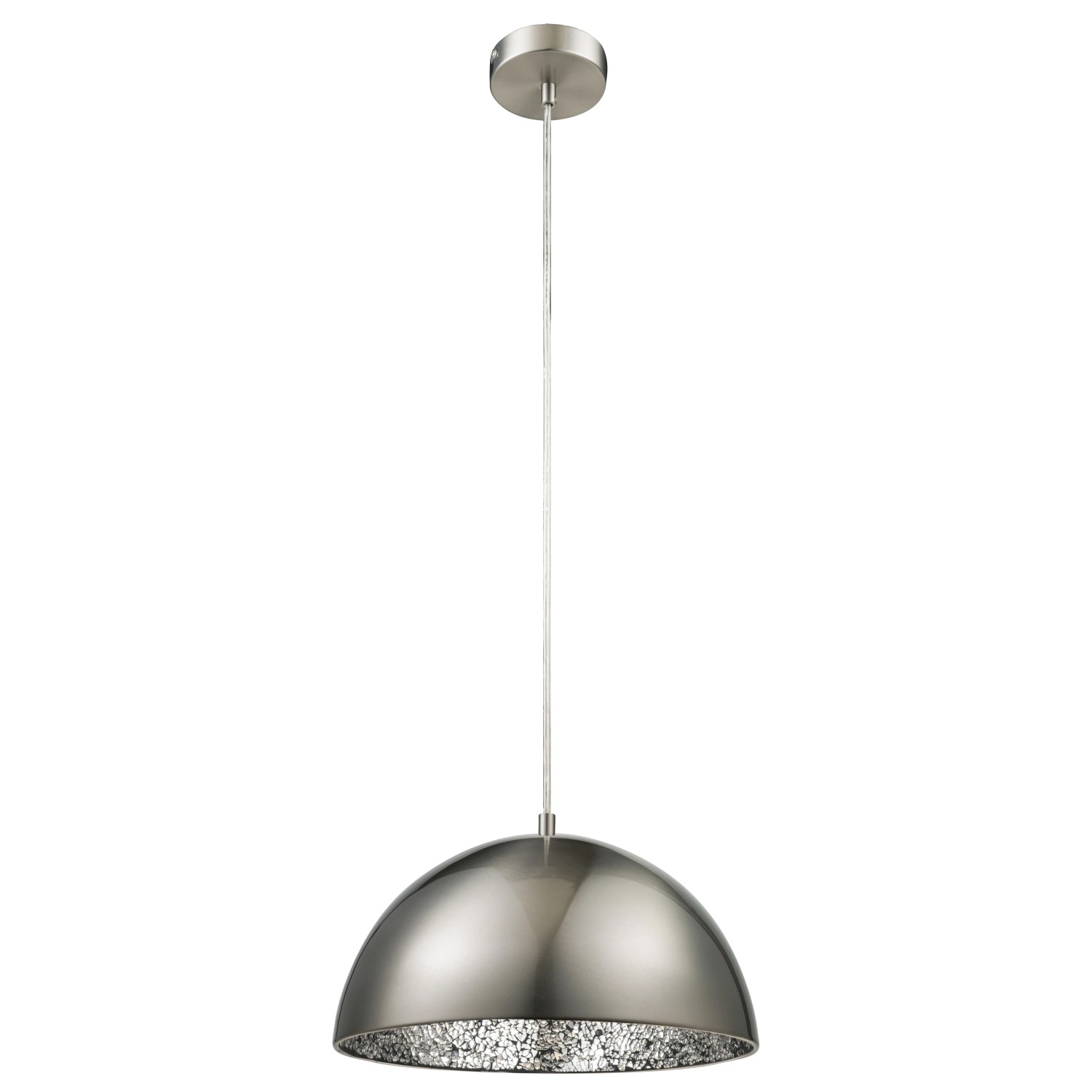 Globo Pendelleuchte Okko, Nickel matt, im Industrie-Look. Hängeleuchte für Wohnzimmer & Esszimmer.