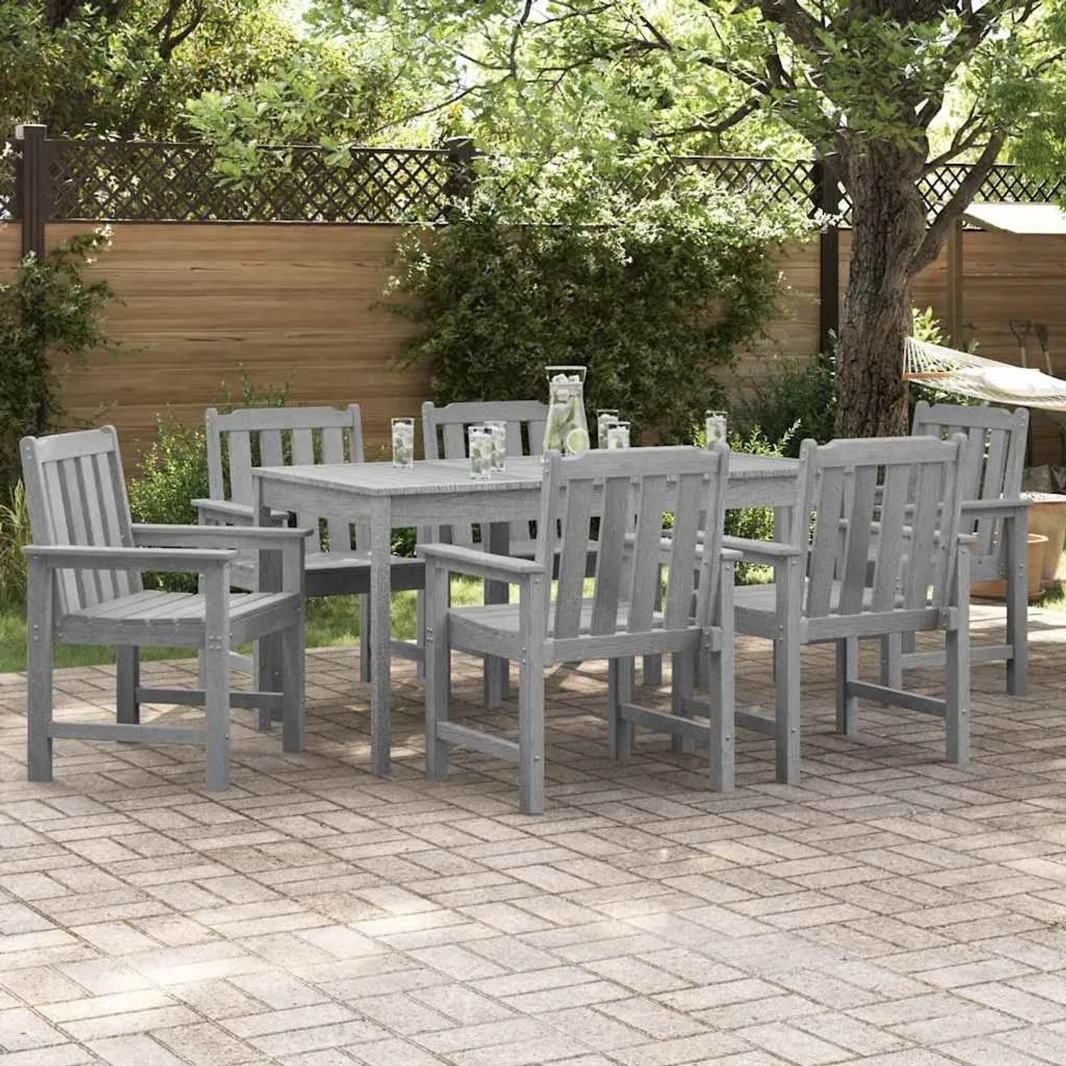 vidaXL Gartenstuhl 6 Stk Hellgrau 65,5 x 59 x 88 cm Polyethylen 3335800_2