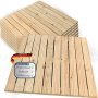 DELUKE Holzfliese Kiefernholz 95x95cm Fliese Geriffelt Terrassenfliese Holz Quadratisch Terrassendiele mit Unterkonstruktion Balkon Bodenfliese_7