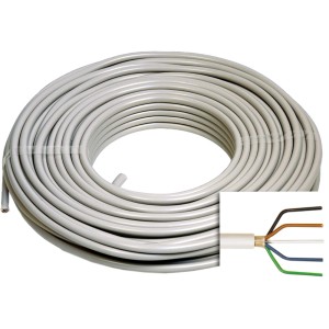 Emskabel Feuchtraumleitung NYM-J 5x1,5 mm², 100 m Rolle, grau. Elektroinstallation für Feucht- und Trockenräume.