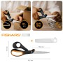 Fiskars Hardware-Schere Amplify Gezahnt, 21 cm, mit Schutzhülle und ergonomischem Griff.