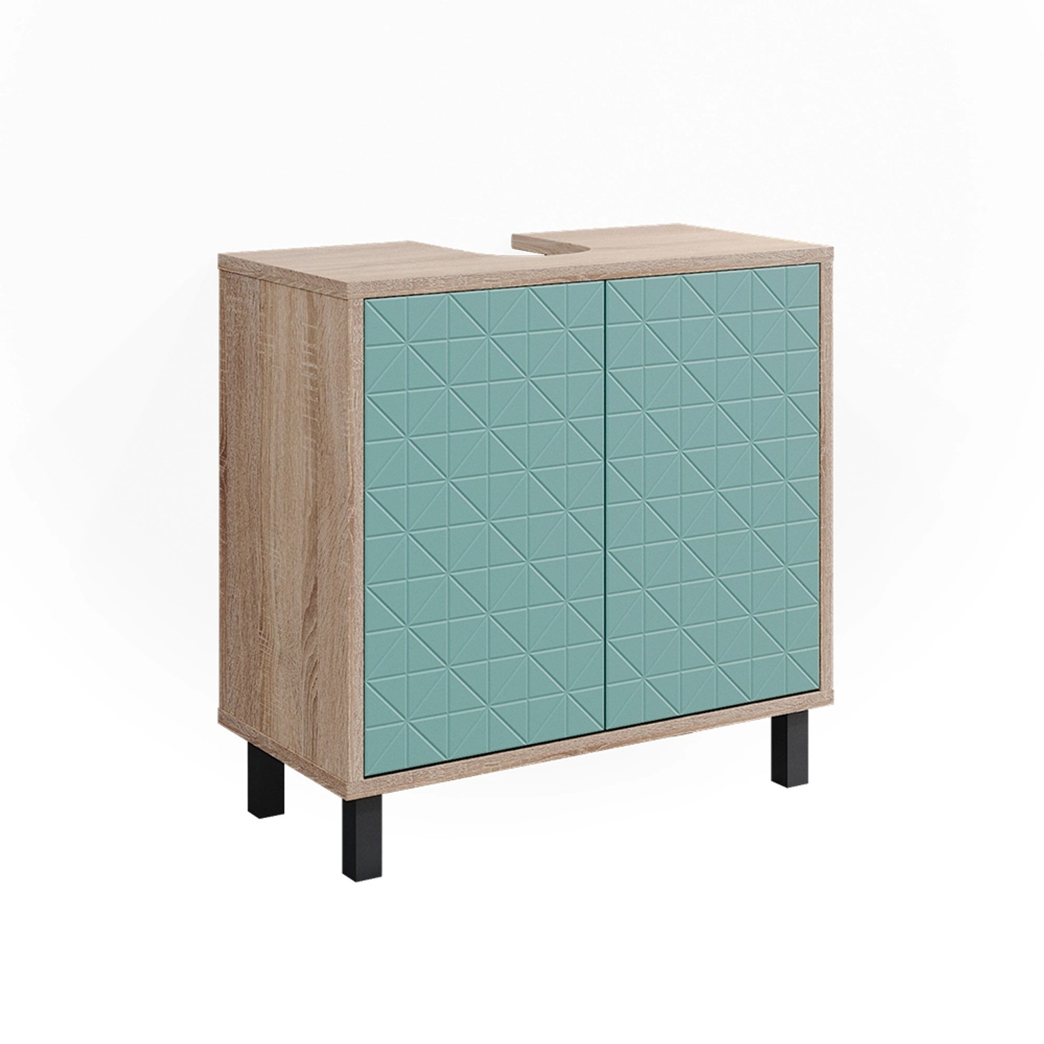 Vicco Waschbeckenunterschrank Agasta Mintgrün/Sonoma 56 x 57 cm
