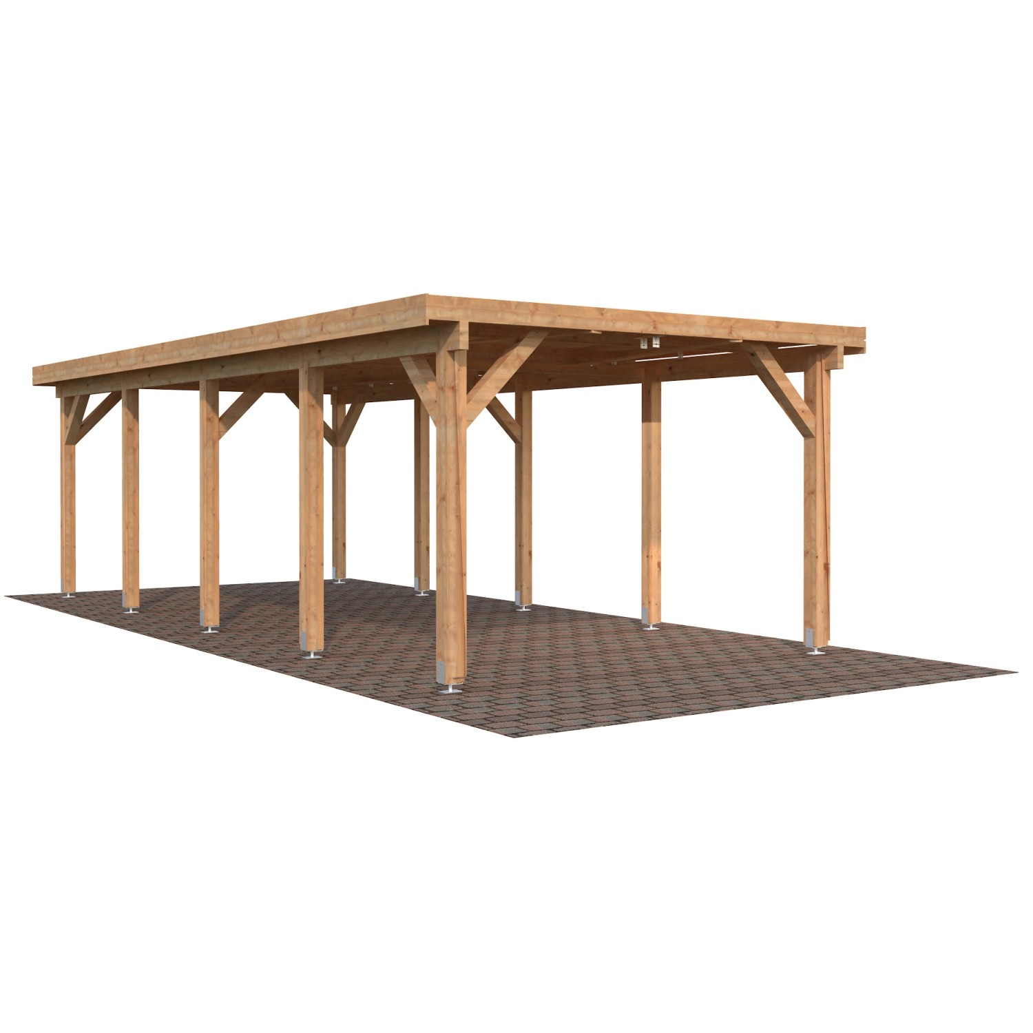 Palmako Einzelcarport Karl Braun tauchgrundiert 360 cm x 762 cm