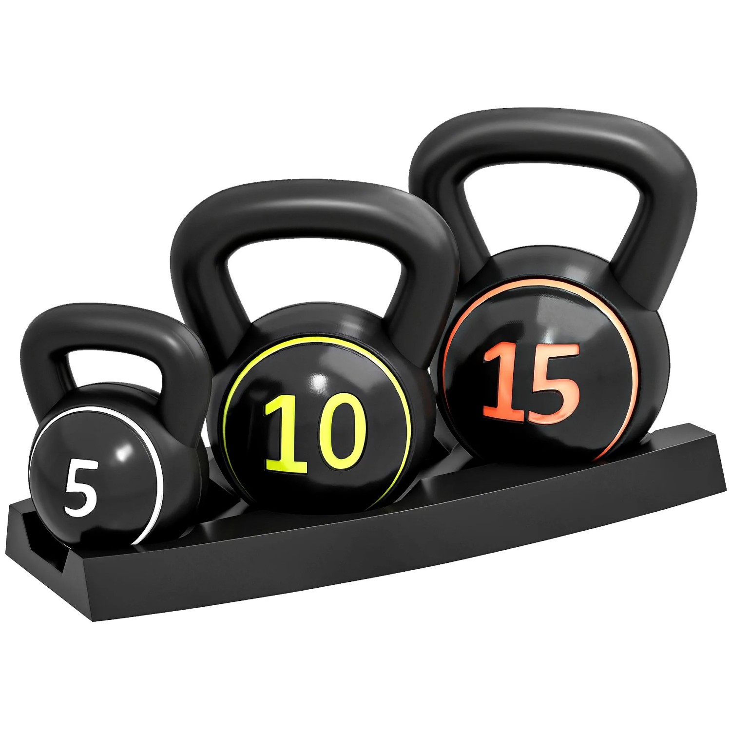 SPORTNOW Kettlebell Kunststoff Sand Schwarz 18L x 18B x 24H cm