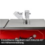Einhell TC-TS 8 Tischkreissäge: Detailaufnahme des neigbaren Sägeblatts mit Höhenverstellung.
