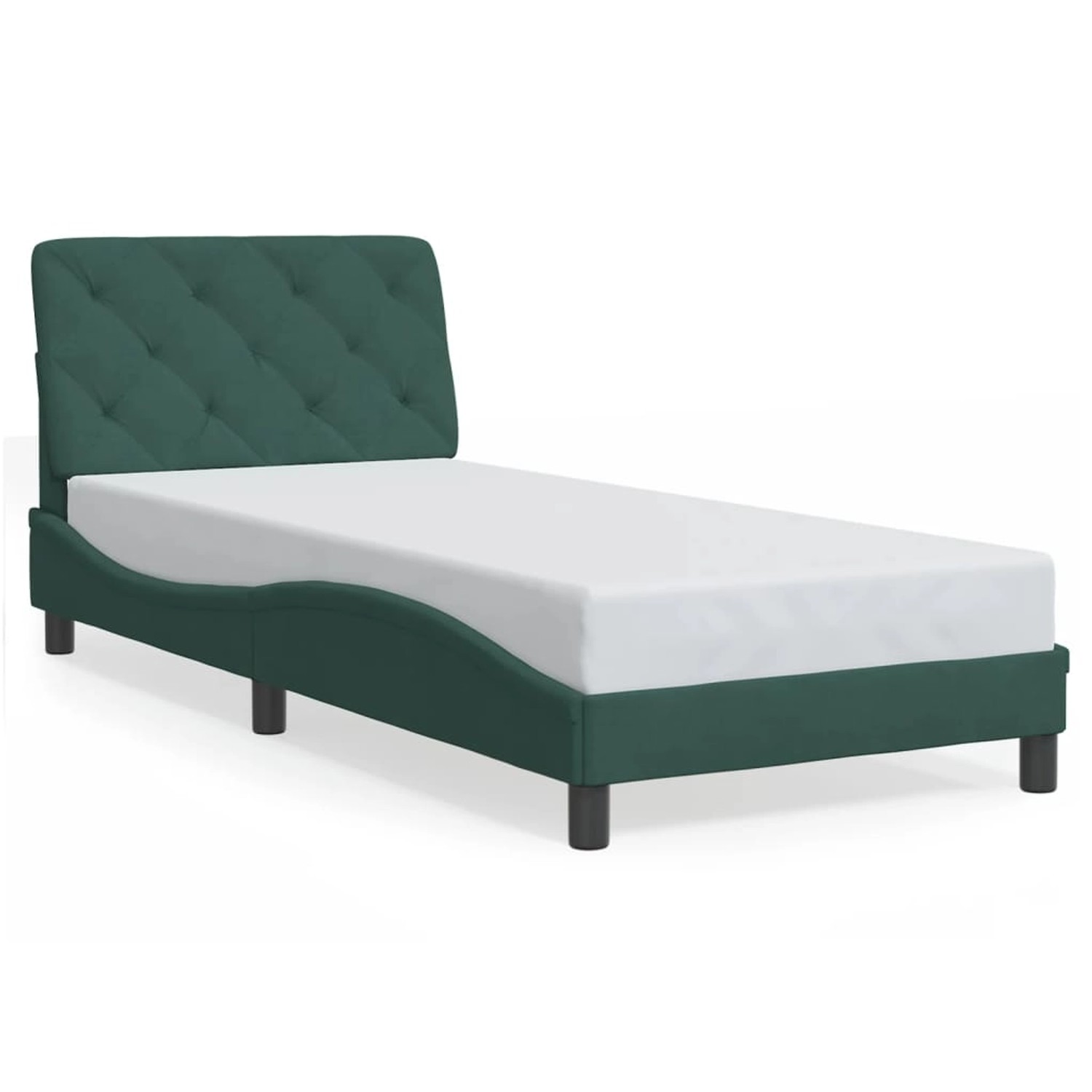 vidaXL Bettgestell ohne Matratze Dunkelgrün 90x200 cm Samt 3207902 günstig online kaufen