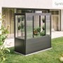 Biohort Florentina Gewächshausaufsatz für Hochbeet, 2x1m, Dunkelgrau-Metallic.