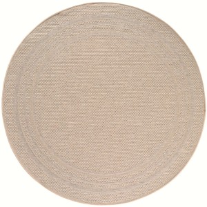 Runder, beiger Outdoor-Teppich Desert von Ayyildiz, Ø 120 cm.