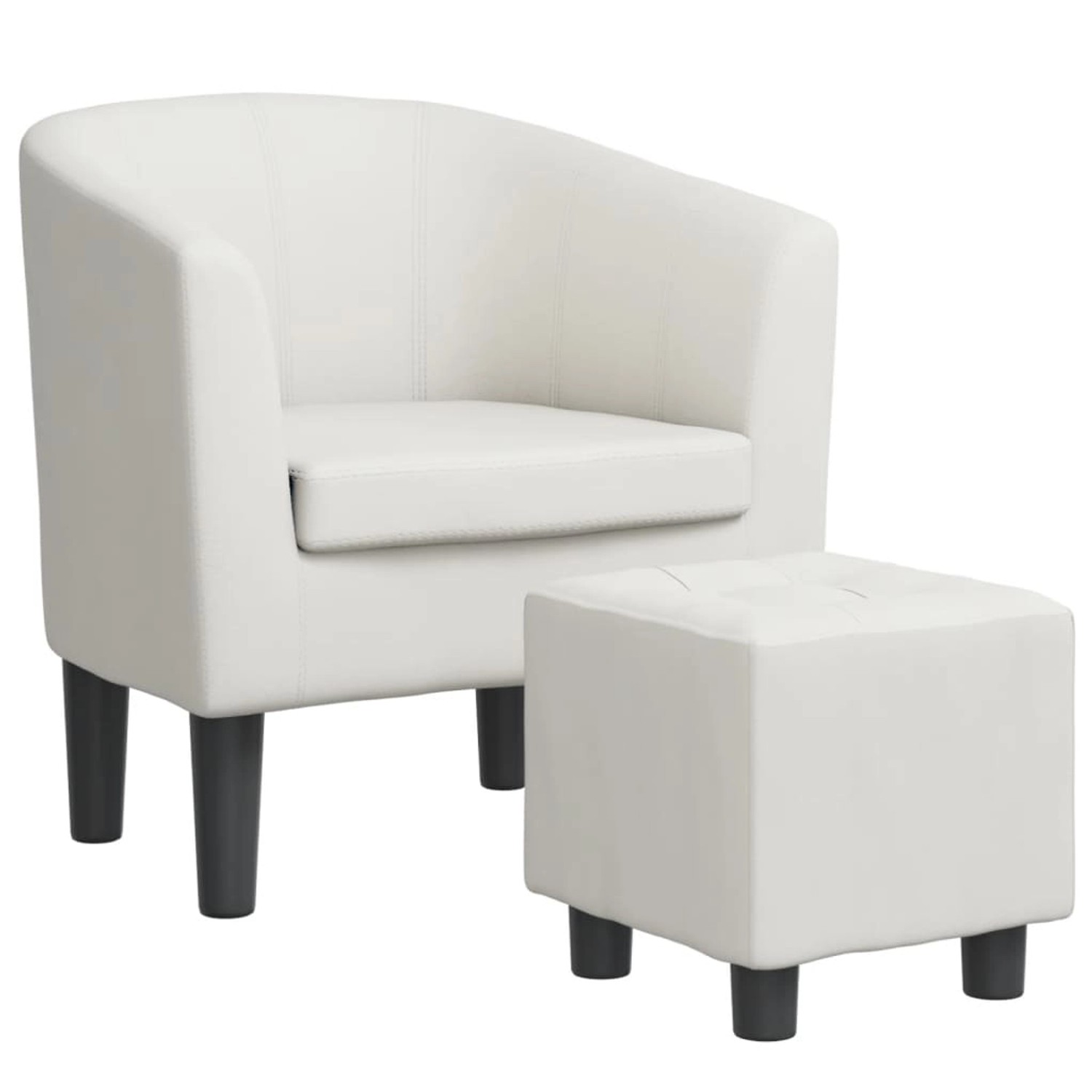 vidaXL Clubsessel mit Fußhocker Weiß Kunstleder 356494 günstig online kaufen