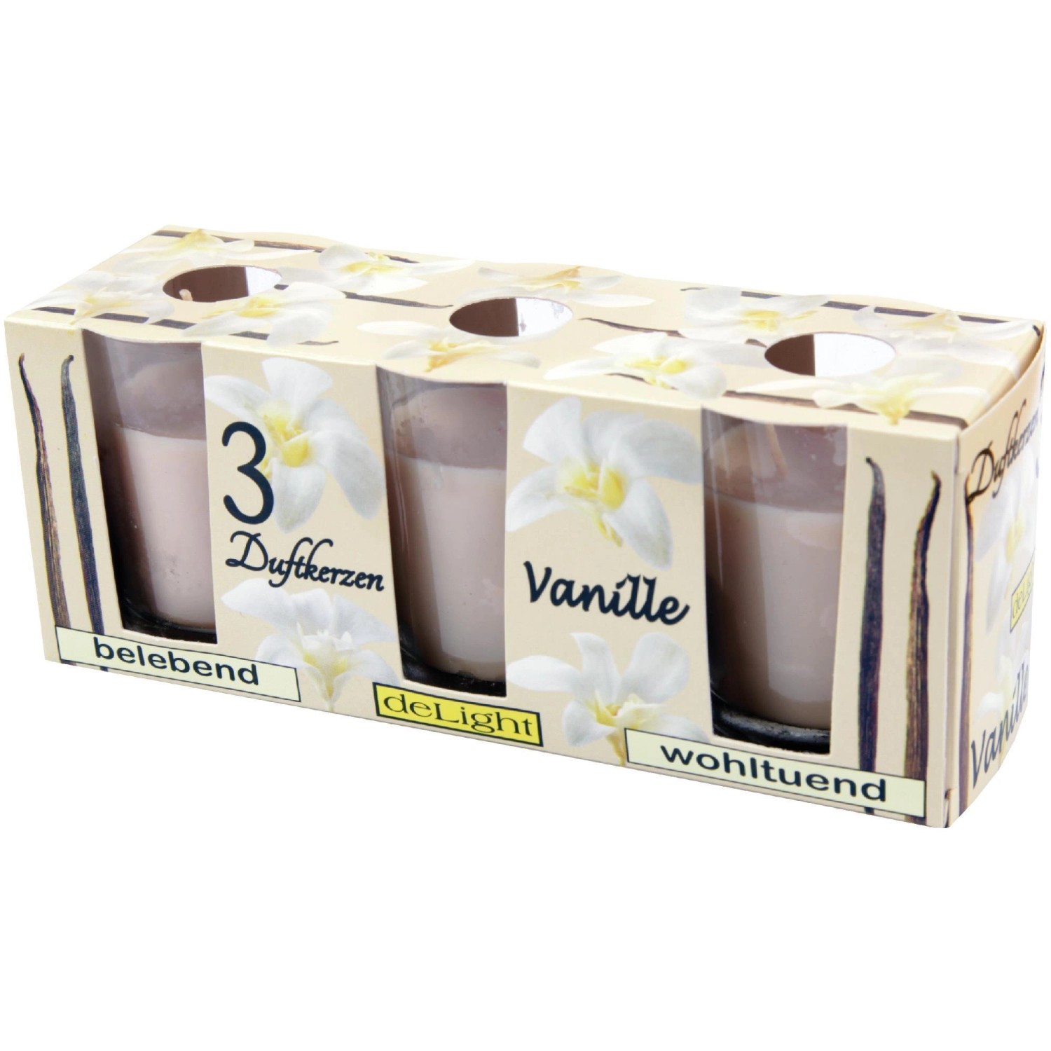 HS Candle Duftkerzen Classic Kerzen 3er Pack Vanille günstig online kaufen