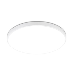 Weiße, runde NETTLIFE LED Deckenleuchte aus Kunststoff. Flaches, versiegeltes Design, staub- & insektendicht, ideal für Bad/Balkon.