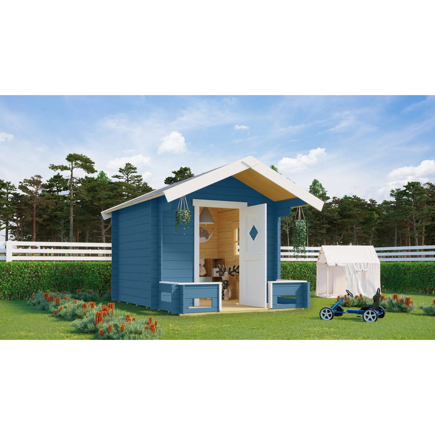 Lasita Spielhaus Pinocchio 180 cm x 180 cm Blau